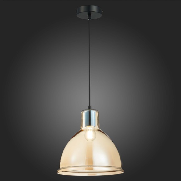 SLE114723-01 Подвес Черный/Янтарный E27 1*60W BACCHI