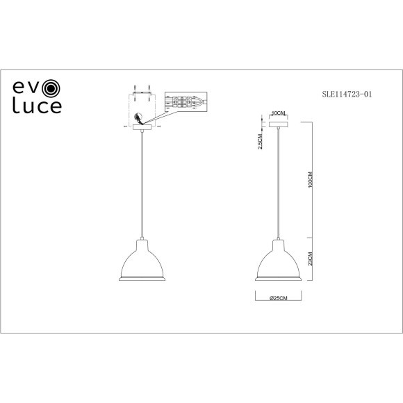 SLE114723-01 Подвес Черный/Янтарный E27 1*60W BACCHI