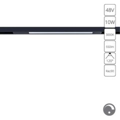 Магнитный трековый светильник LED 3000K 550Lm Arte Lamp OPTIMA 0.1-10V A7493PL-1BK