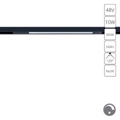 Магнитный трековый светильник LED 3000K 550Lm Arte Lamp OPTIMA 0.1-10V A7493PL-1BK