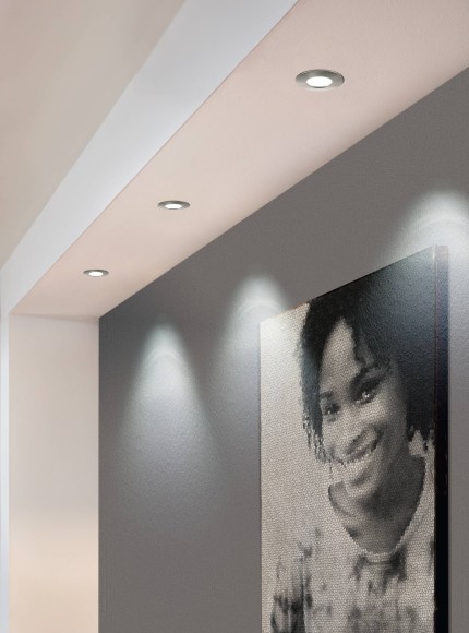 95819 Светодиодный встраиваемый светильник PINEDA, 1х4,9W(LED), ?78, IP44, пластик, никель матовый