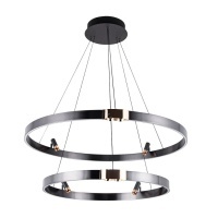 Подвесная черная светодиодная люстра с 2 кольцами 80см и 60см 64Вт 1485лм 3000К Arte Lamp CESARE A1993SP-64BK