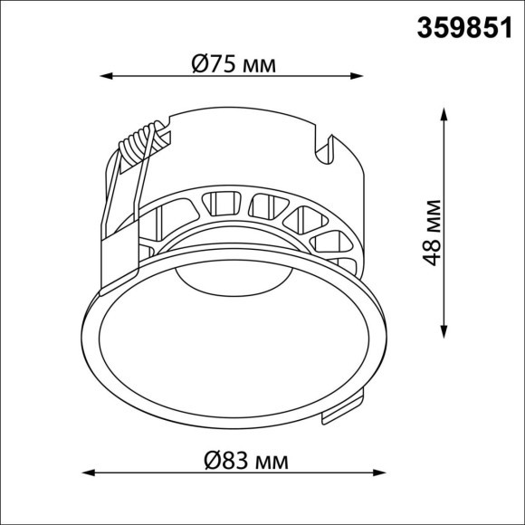 359851 Белый встраиваемый светильник с перекл. цветовой темп. и антибликовым фильтром 12Вт 960Лм 2700;3200;4000К UGR19 CRI90 36° IP20 Novotech NOVA 359851 Белый встраиваемый светильник с перекл. цветовой темп. и антибликовым фильтром 12Вт 960Лм 2700;3200;4000К UGR19 CRI90 36° IP20 Novotech NOVA