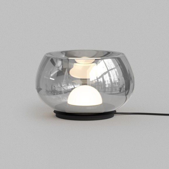 DK6747-BK+SM Настольная лампа с дымчатым серым стеклом Denkirs FLOA 8 Вт 3000К