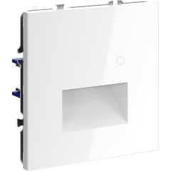 VLS070701 Подсветка светодиодная встраиваемая в подрозетник с датчиком движения и сенсорным выключателем (без рамки) белого глянцевого цвета VOLTUM S70, 3000-4200-6500 Кельвинов, 1 Ватт, 120 Градусов (белый глянцевый)