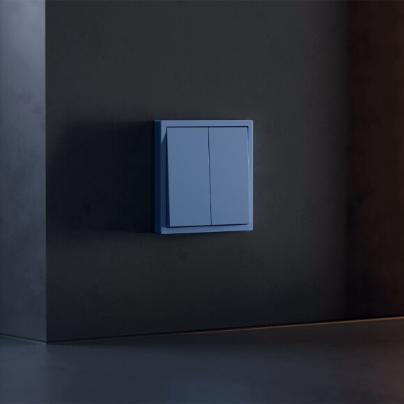 VLS000315 Клавиши для выключателя и переключателя двухклавишного синего джинсового цвета VOLTUM S70 (деним)