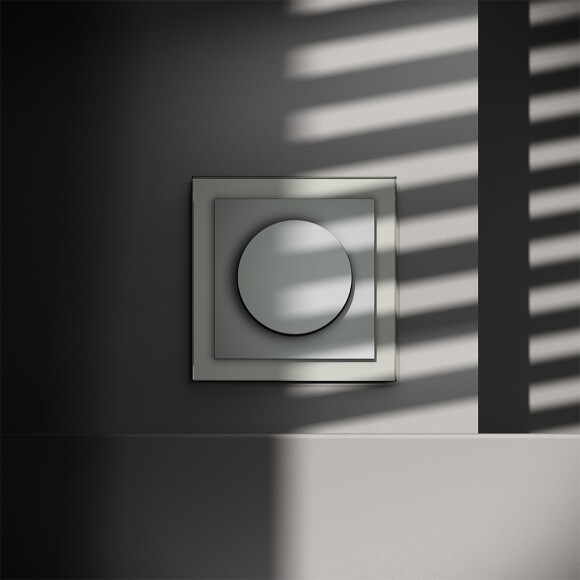 VLS070305 Диммер (светорегулятор) поворотно-нажимной 600 Ватт, стального цвета VOLTUM S70 (сталь)