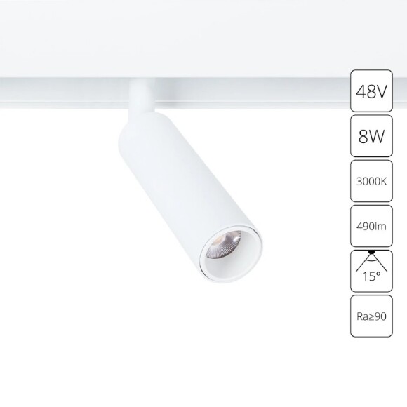 A4670PL-1WH Трековый магнитный светодиодный светильник Arte Lamp Linea 2.0 CRI90+ 3000К 490Лм 15° 8Вт