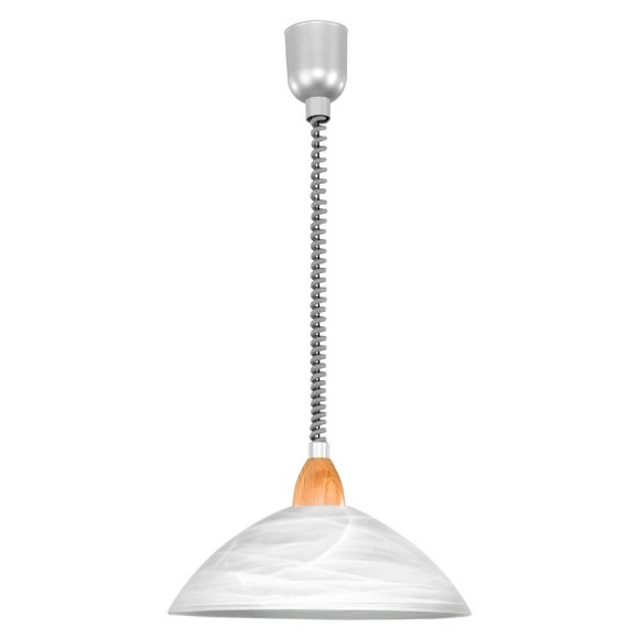 87009 EGLO LORD 2 Подвесной потолочный светильник люстра с 1 лампой E27, 60Вт, модерн, белый стекло, никелевый металл