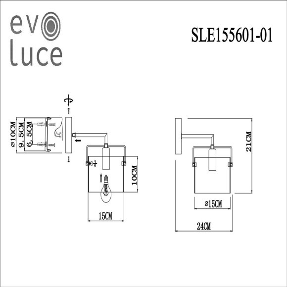 SLE155601-01 Светильник настенный Хром/Дымчатый E14 1*40W NOSTA