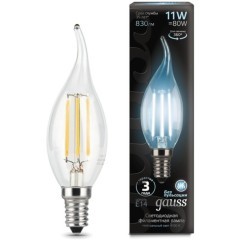 104801211 Лампа Gauss Filament Свеча на ветру 11W 830lm 4100К Е14 LED 1/10/50 104801211 Лампа Gauss Filament Свеча на ветру 11W 830lm 4100К Е14 LED 1/10/50