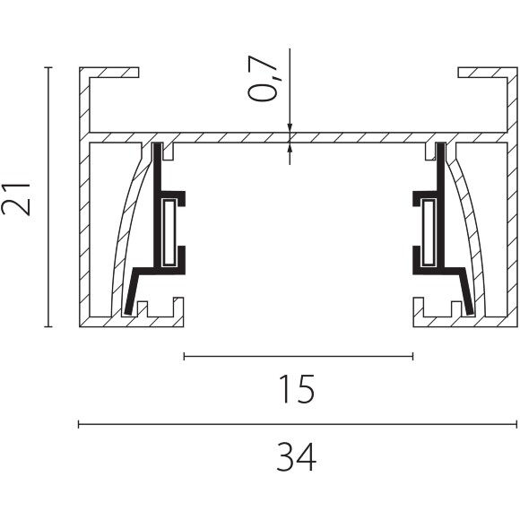 Трек 2-контактный со стыковочным пазом, 2м Barra Lightstar 502025-T Трек 2-контактный со стыковочным пазом, 2м Barra Lightstar 502025-T