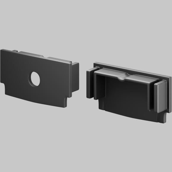 Комплект заглушек (для профиля 61×14) 2 шт., ALM-6114-B-EC 642013