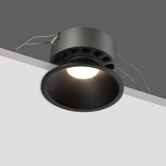 359852 Черный встраиваемый светильник с перекл. цветовой темп. и антибликовым фильтром 12Вт 960Лм 2700;3200;4000К UGR19 CRI90 36° IP20 Novotech NOVA