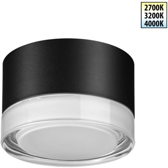 Светильник уличный потолочный с переключателем цветовой температуры и влагозащитой Novotech IP65 LED 12W 100-240V 2700К\3200К\4000К ESTIMA 359715