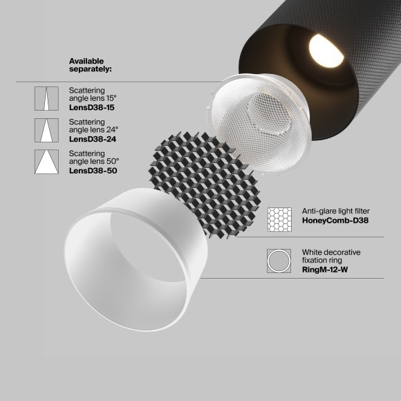 TR097-2-12W3K-M-BB Трековый магнитный светодиодный светильник Maytoni Exility CRI90+ 3000К 870Лм 36° 12Вт