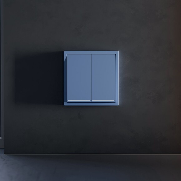 VLS000415 Клавиши синего джинсового цвета для выключателя и переключателя двухклавишного с подсветкой VOLTUM S70 (деним)