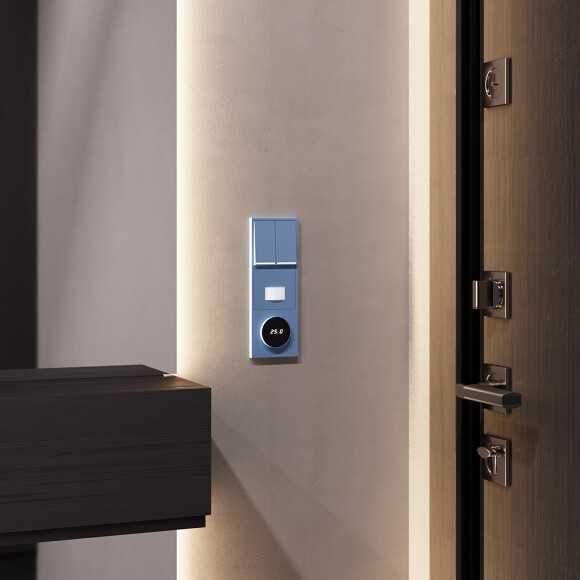 VLS000415 Клавиши синего джинсового цвета для выключателя и переключателя двухклавишного с подсветкой VOLTUM S70 (деним)