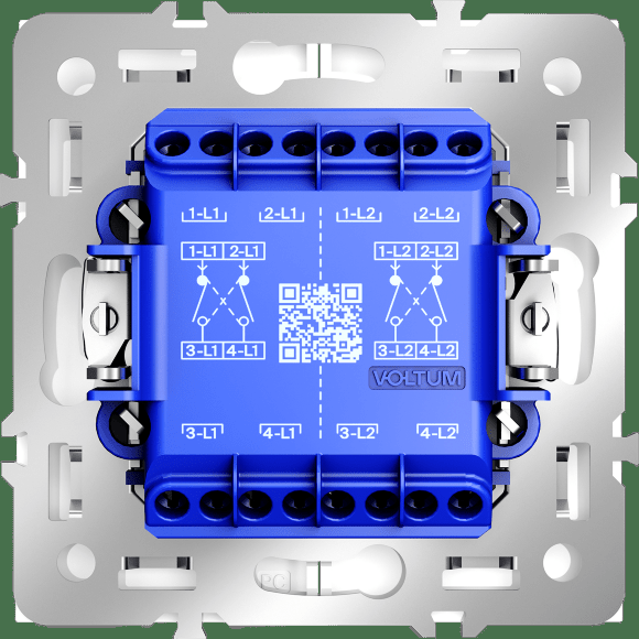 VLS020501 Перекрестный переключатель встраиваемый двухклавишный 10 ампер (2200 Ватт) белого глянцевого цвета 10А (2200 Ватт) VOLTUM S70 (белый глянцевый)