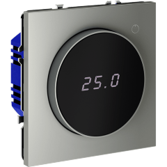 VLS070105 Терморегулятор электронный стального цвета. Индикация температуры и датчик для теплого пола. (Мощность 3500 Ватт) VOLTUM S70 (сталь)