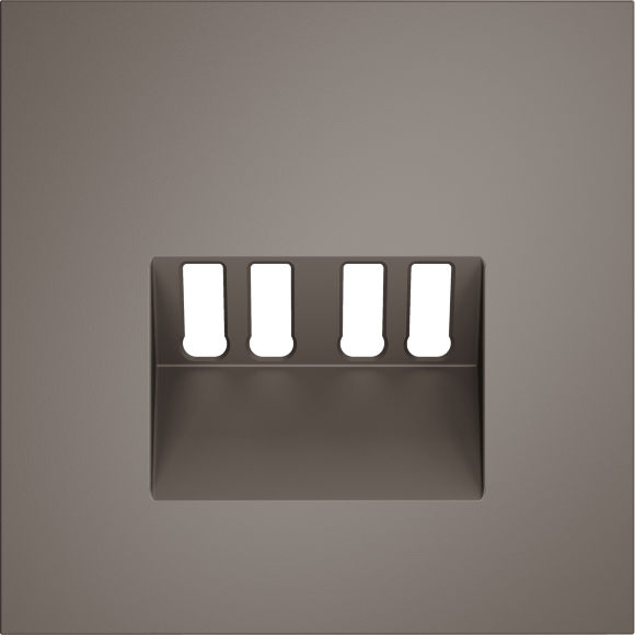 VLS001514 Накладка для розетки акустической 4-местной для подключения звуковоспроизводящих устройств (для проводов сечением 0,5 — 4 ММ²) коричневого цвета VOLTUM S70 (купучино)