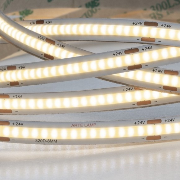 A2432008-02-4K Светодиодная лента 24В 10Вт/м 850Лм/м 4000К CRI 90+ 8мм COB 320шт/м 5м IP20
