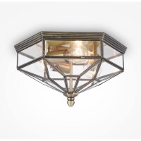 Накладной потолочный светильник Maytoni Zeil H356-CL-03-BZ E27 3 лампы, металл бронза, плафон прозрачное стекло, классика, ретро стиль