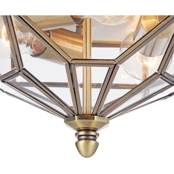 Накладной потолочный светильник Maytoni Zeil H356-CL-03-BZ E27 3 лампы, металл бронза, плафон прозрачное стекло, классика, ретро стиль