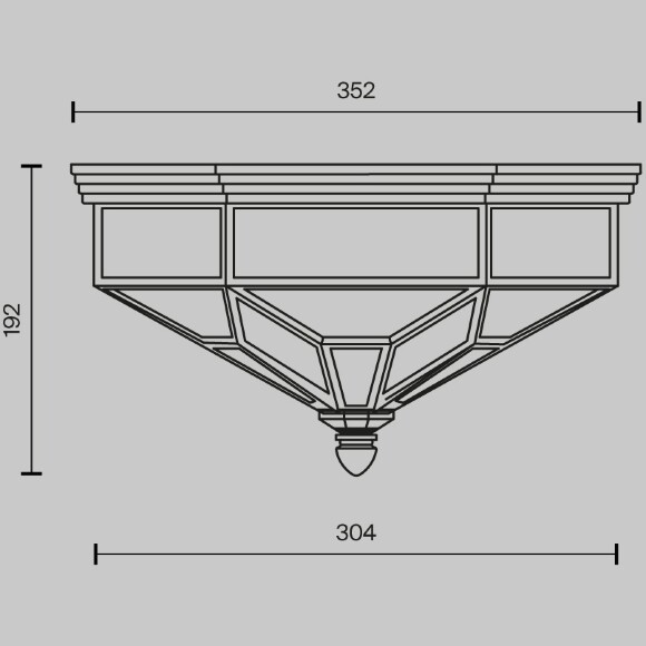 Накладной потолочный светильник Maytoni Zeil H356-CL-03-BZ E27 3 лампы, металл бронза, плафон прозрачное стекло, классика, ретро стиль