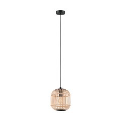 43231 Подвес BORDESLEY, 1x28W (E27), ?210, H1100, сталь, черный/дерево, натуральный