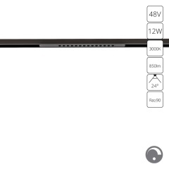 Магнитный трековый светильник LED 3000K 850Lm Arte Lamp OPTIMA 0.1-10V A7496PL-1BK