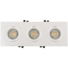 DK3023-WH Встраиваемый светильник, IP 20, 10 Вт, GU5.3, LED, белый, пластик