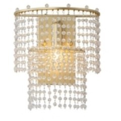 4762-1W Настенный светильник (бра) Favourite с золотым основанием и хрустальными подвесками под лампу Е14 