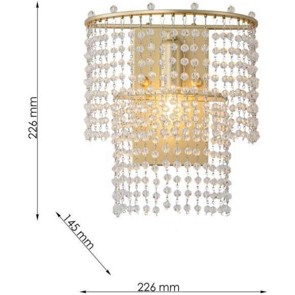 4762-1W Настенный светильник (бра) Favourite с золотым основанием и хрустальными подвесками под лампу Е14 