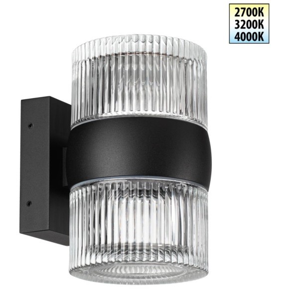 Светильник уличный настенный с переключателем цветовой температуры с влагозащитой IP65 Novotech и светоиодным LED модулем 8 Ватт 100-240V 2700К/3200К/4000К ESTIMA 359718