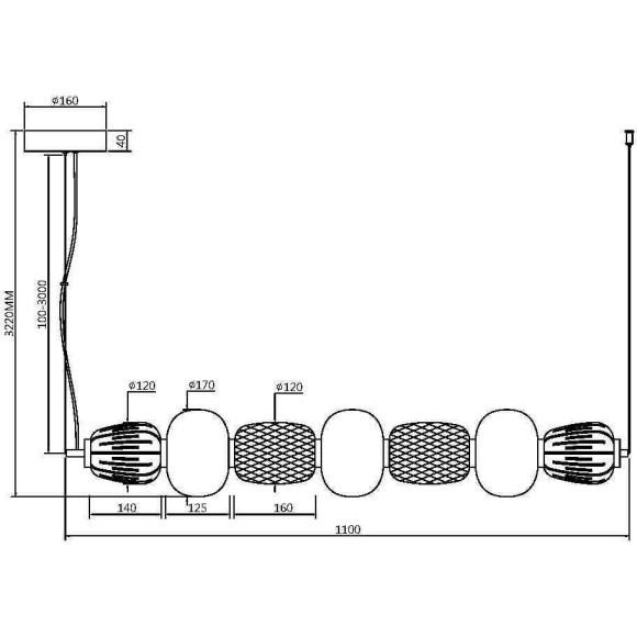 Подвесной светильник Maytoni MOD267PL-L42CH3K