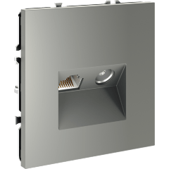 VLS060705 Розетка компьютерная RJ45 и ТV Телевизионная оконечная для антренных кабелей RG6 или РК 75-4,8-31. Патчкорд категории 6Е (для проводов CAT5-CAT6 до 10 Гбит/сек) стального цвета VOLTUM S70 (сталь)