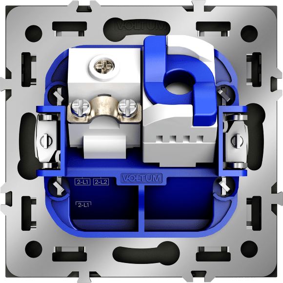 VLS060705 Розетка компьютерная RJ45 и ТV Телевизионная оконечная для антренных кабелей RG6 или РК 75-4,8-31. Патчкорд категории 6Е (для проводов CAT5-CAT6 до 10 Гбит/сек) стального цвета VOLTUM S70 (сталь)