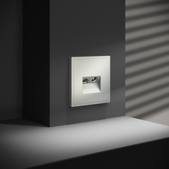 VLS060705 Розетка компьютерная RJ45 и ТV Телевизионная оконечная для антренных кабелей RG6 или РК 75-4,8-31. Патчкорд категории 6Е (для проводов CAT5-CAT6 до 10 Гбит/сек) стального цвета VOLTUM S70 (сталь)