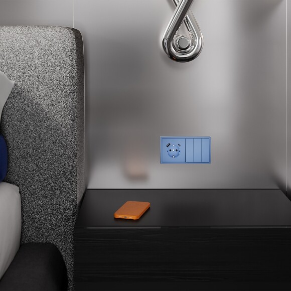 VLS000515 Клавиши для выключателя и переключателя трехклавишного синего джинсового цвета VOLTUM S70 (деним)