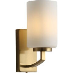 ST-Luce OPALUS BRASS SL1403.301.01 Настенный светильник в ретро стиле, классическая бра с белым матовым стеклянным плафоном и основанием цвета латунь, лампа E27 1x40W IP20 220В без выключателя