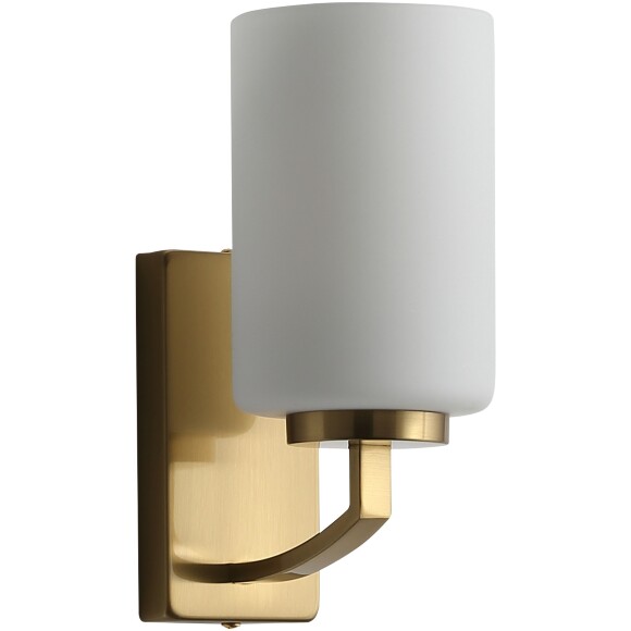 ST-Luce OPALUS BRASS SL1403.301.01 Настенный светильник в ретро стиле, классическая бра с белым матовым стеклянным плафоном и основанием цвета латунь, лампа E27 1x40W IP20 220В без выключателя
