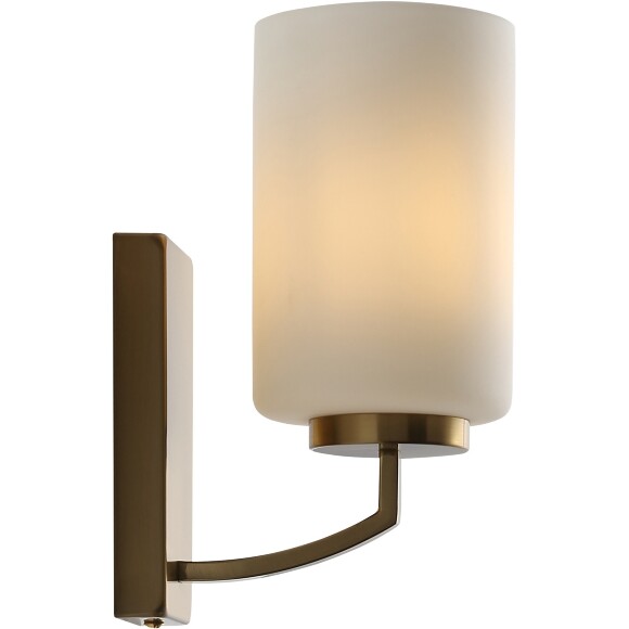 ST-Luce OPALUS BRASS SL1403.301.01 Настенный светильник в ретро стиле, классическая бра с белым матовым стеклянным плафоном и основанием цвета латунь, лампа E27 1x40W IP20 220В без выключателя