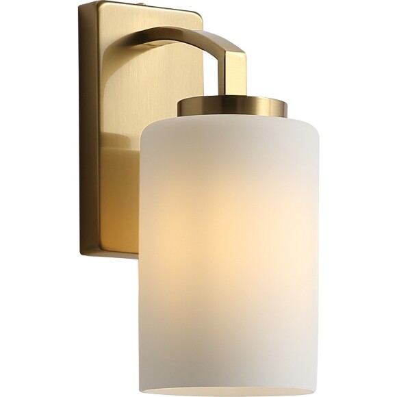 ST-Luce OPALUS BRASS SL1403.301.01 Настенный светильник в ретро стиле, классическая бра с белым матовым стеклянным плафоном и основанием цвета латунь, лампа E27 1x40W IP20 220В без выключателя