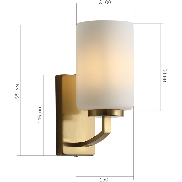 ST-Luce OPALUS BRASS SL1403.301.01 Настенный светильник в ретро стиле, классическая бра с белым матовым стеклянным плафоном и основанием цвета латунь, лампа E27 1x40W IP20 220В без выключателя