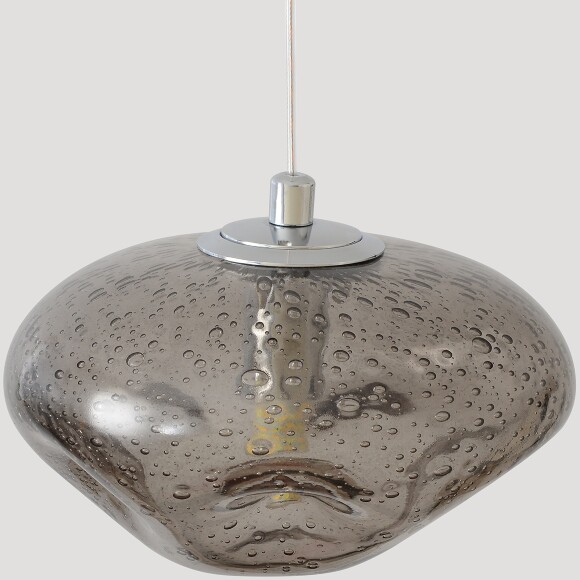 Crystal Lux Formless SP1 Smoke 4121/201 Подвесной современный светильник, плафон диаметром 15 см, дымчатое стекло, основание хром металл, лампа G9 1шт макс. 40Вт IP20 220В