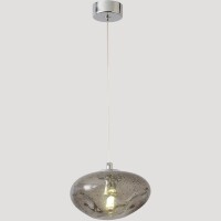 Crystal Lux Formless SP1 Smoke 4121/201 Подвесной современный светильник, плафон диаметром 15 см, дымчатое стекло, основание хром металл, лампа G9 1шт макс. 40Вт IP20 220В