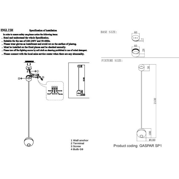 Светильник подвесной Crystal Lux GASPAR SP1 WHITE Светильник подвесной Crystal Lux GASPAR SP1 WHITE