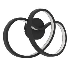 900949 Бра GIANELLA, 12W (LED), 3000K, 1100lm, L365, B240, H100, сталь, черный / пластик, белый