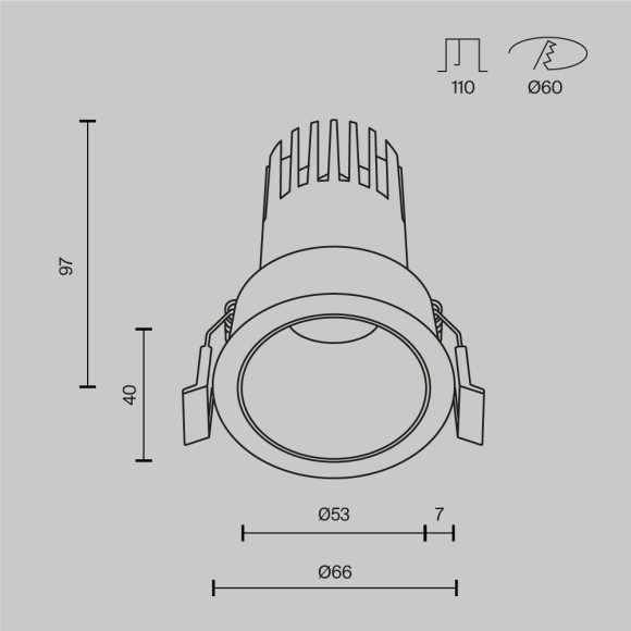 Встраиваемый светильник Technical DL116-10W-4K-B